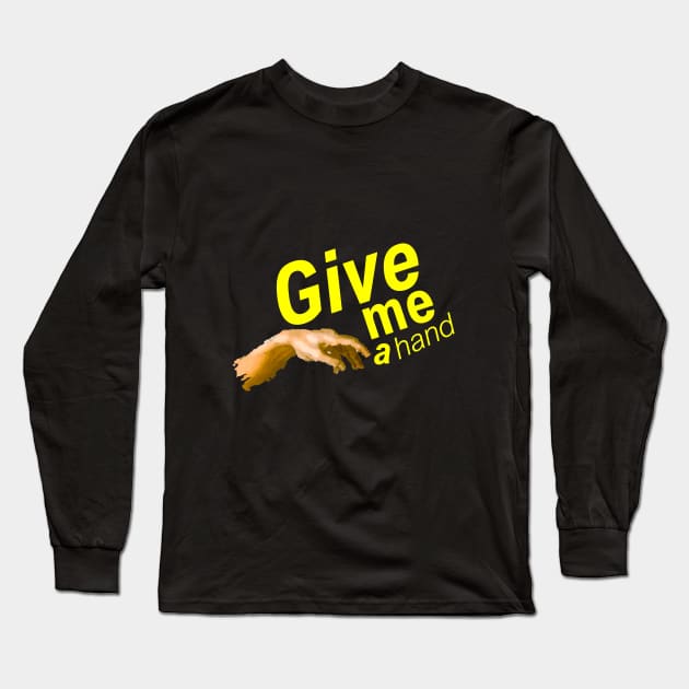 Black and Yellow - Give Me a Hand Long Sleeve T-Shirt by nopenopeall